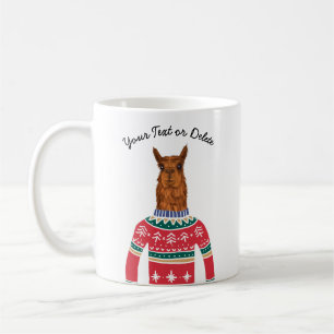 Niedlicher Llama mit lustigem, hässlichem Weihnach Kaffeetasse