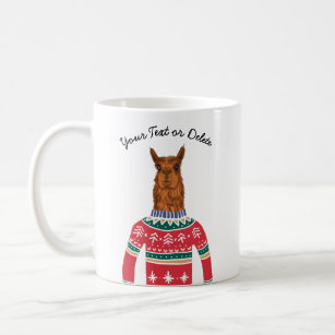 Niedlicher Llama mit lustigem, hässlichem Weihnach Kaffeetasse