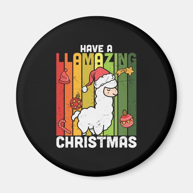 Niedlicher Llama Pub Weihnachtsfeiertag Magnet (Vorne)