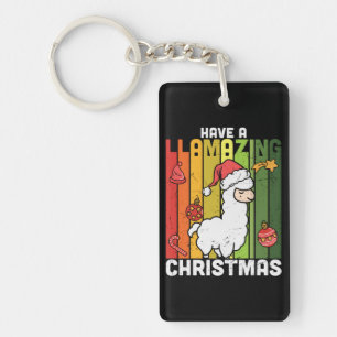 Niedlicher Llama Pub Weihnachtsfeiertag Schlüsselanhänger