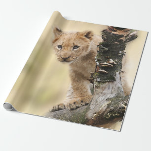 Niedlicher Löwe CUB in einem Baum Geschenkpapier