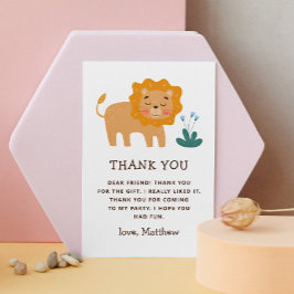 Niedlicher Löwe. Funny Animal Zoo Safari Kindergeb Dankeskarte