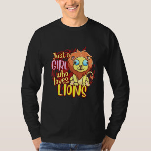 Niedlicher Löwe nur ein Mädchen, das Löwen Liebe T-Shirt