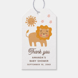 Niedlicher Löwe. Safari Animal Baby Dusche Vielen  Geschenkanhänger