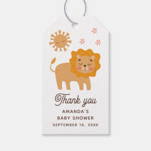 Niedlicher Löwe. Safari Animal Baby Dusche Vielen  Geschenkanhänger