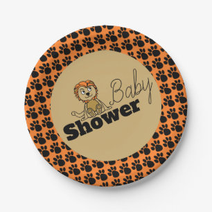 Niedlicher Löwengürtel, Babydusche Pappteller