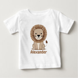 Niedlicher Löwenname personalisierbar Baby T-shirt