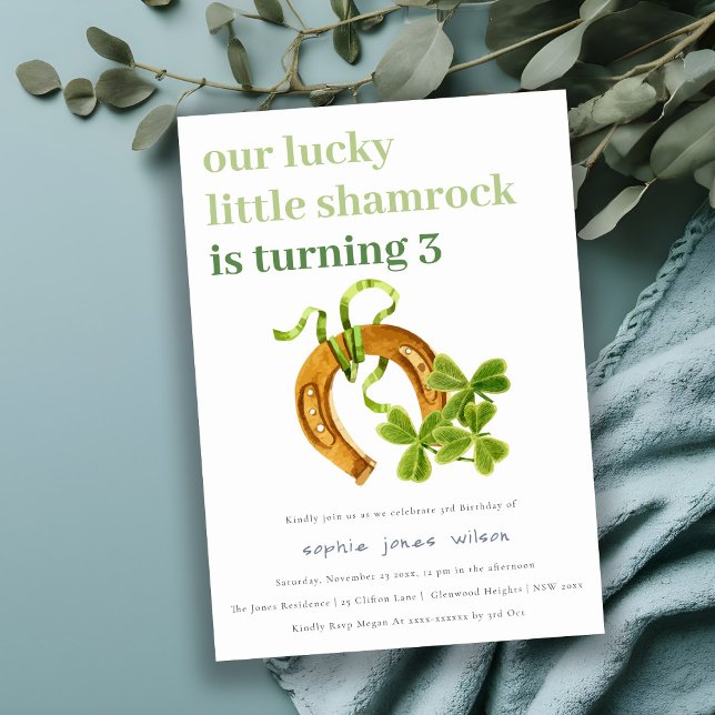 Niedlicher Lucky Kleeblatt St Patrick's Day Kinder Einladung (Von Creator hochgeladen)