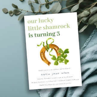 Niedlicher Lucky Kleeblatt St Patrick's Day Kinder Einladung