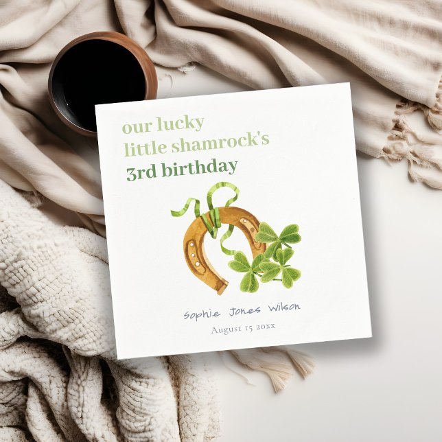 Niedlicher Lucky Kleeblatt St Patrick's Day Kinder Serviette (Von Creator hochgeladen)