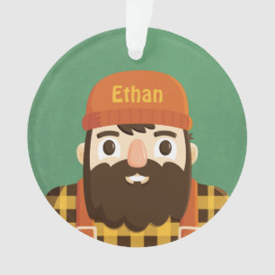 Niedlicher Lumberjack Bart Boy Personalisierter Or Ornament