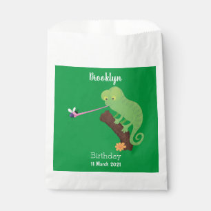 Niedlicher, lustig-grün-fröhlicher Chameleon-Carto Geschenktütchen