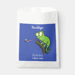 Niedlicher, lustig-grün-fröhlicher Chameleon-Carto Geschenktütchen