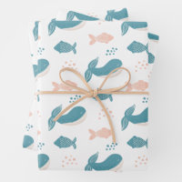 Niedlicher, lustiger Blauwal und Fisch. Nautische 