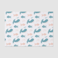 Niedlicher, lustiger Blauwal und Fisch. Nautische