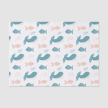 Niedlicher, lustiger Blauwal und Fisch. Nautische 