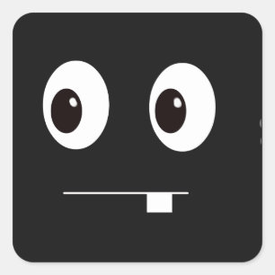 Niedlicher, lustiger Cartoon eines schwarzen Monst Quadratischer Aufkleber