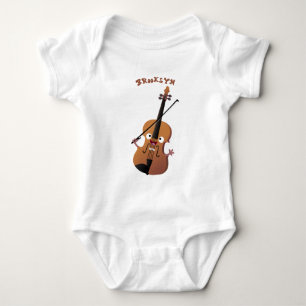 Niedlicher lustiger Cartoon mit Violine personalis Baby Strampler