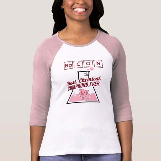 Niedlicher lustiger Chemie-Speck-Rosa-T - Shirt (Vorderseite)
