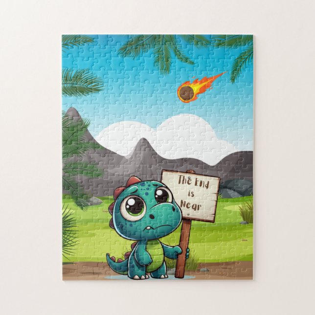 niedlicher, lustiger Dinosaurier Puzzle (Vertikal)
