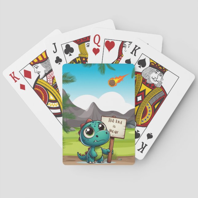 niedlicher, lustiger Dinosaurier Spielkarten (Rückseite)
