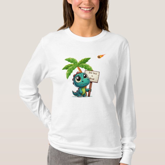 niedlicher, lustiger Dinosaurier T-Shirt (Vorderseite)