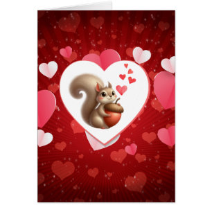 Niedlicher, lustiger Eichhörnchen-Valentinstag