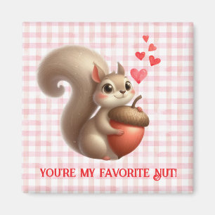 Niedlicher, lustiger Eichhörnchen-Valentinstag Magnet