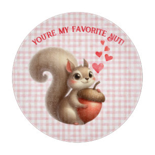 Niedlicher, lustiger Eichhörnchen-Valentinstag Schneidebrett