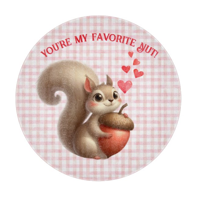 Niedlicher, lustiger Eichhörnchen-Valentinstag Schneidebrett (Vorderseite)