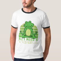 Niedlicher lustiger Frosch beim Yoga. lustige Yoga