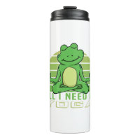 Niedlicher lustiger Frosch beim Yoga. lustige Yoga