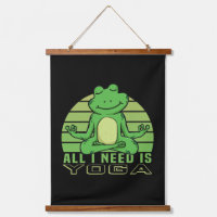 Niedlicher lustiger Frosch beim Yoga. lustige Yoga