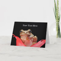Niedlicher, lustiger Frosch in Lily - Grußkartenvo
