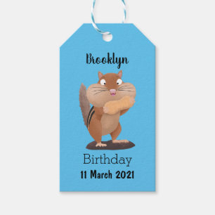 Niedlicher lustiger großer Wangen-Chipmunk-Cartoo Geschenkanhänger