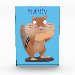 Niedlicher lustiger großer Wangen-Chipmunk-Cartoon Fotoblock