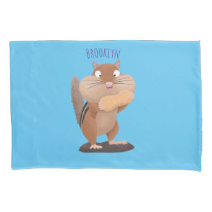 Niedlicher lustiger großer Wangen-Chipmunk-Cartoon Kissenbezug
