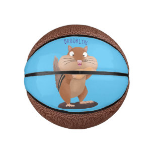 Niedlicher lustiger großer Wangen-Chipmunk-Cartoon Mini Basketball