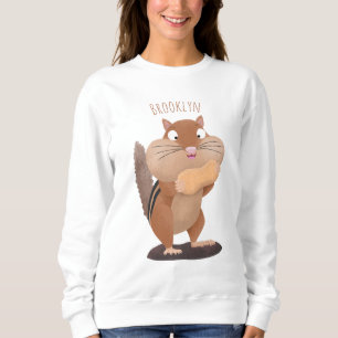 Niedlicher lustiger großer Wangen-Chipmunk-Cartoon Sweatshirt