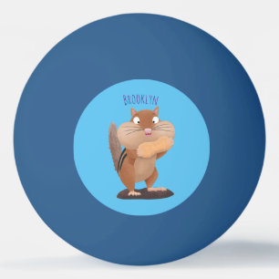 Niedlicher lustiger großer Wangen-Chipmunk-Cartoon Tischtennisball