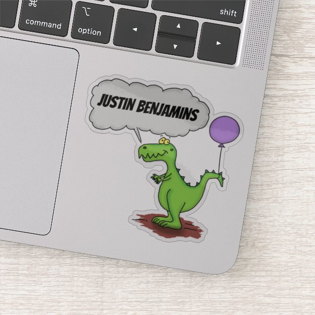 Niedlicher, lustiger grüner Drache mit rauchfreiem Aufkleber (Detail)