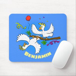 Niedlicher, lustiger Kakadavögel Party Cartoon Mousepad