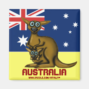 Niedlicher lustiger Känguru Australien-Magnet Magnet