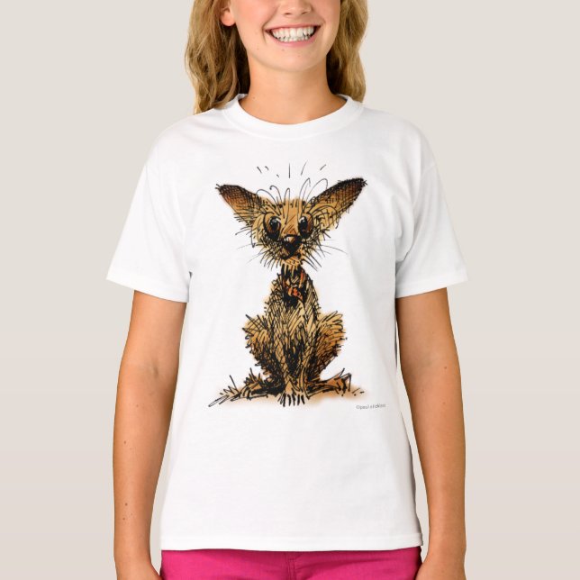 Niedlicher lustiger kleiner Hund T-Shirt (Vorderseite)