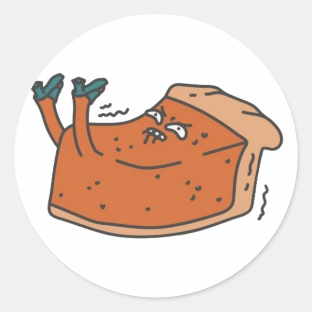 Niedlicher, lustiger Kürbiskuchen - lustiger Ernte Runder Aufkleber (Vorderseite)