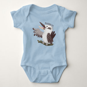 Niedlicher lustiger Lachen kookaburra Cartoon Baby Strampler