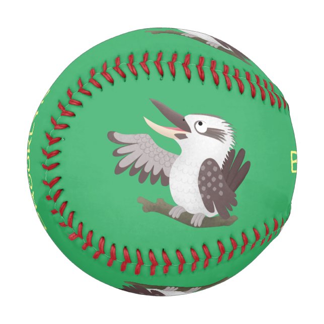 Niedlicher lustiger Lachen kookaburra Cartoon Baseball (Vorderseite Links)