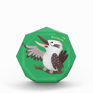 Niedlicher lustiger Lachen kookaburra Cartoon Fotoblock