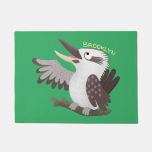 Niedlicher lustiger Lachen kookaburra Cartoon Fußmatte