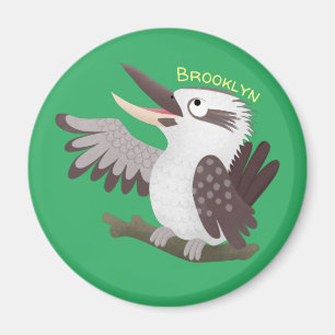 Niedlicher lustiger Lachen kookaburra Cartoon Magnet